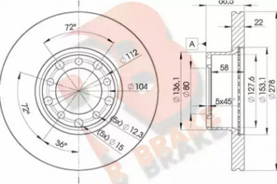 R BRAKE 78rbd20205 -  Тормозной диск